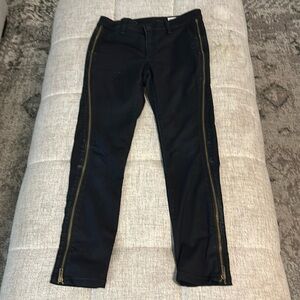 RAG & BONE DEVIL ZIP BLACK MOTO STRETCHABLE ANKLE DENIM JEAN SIZE 27